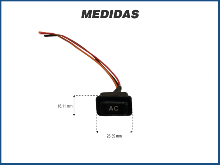 Elétricos BOTÃO LIGA / DESLIGA AC FIAT TIPO (RETANGULAR) COM CHICOTE Imagem 2