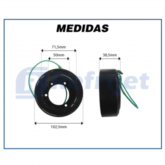 Componentes CONJUNTO DE EMBREAGEM DO COMPRESSOR SANDEN 5H14 24 VOLTS POLIA 2A 132MM Imagem 9