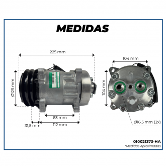 Compressores COMPRESSOR SANDEN REFRIJET 7H15 FLEX (4860) 2A 125MM 12V 8 ORELHAS R134A Imagem 7