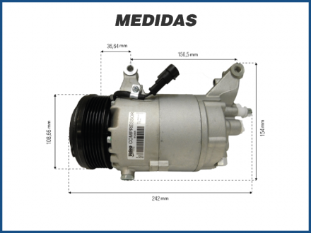 Compressores COMPRESSOR VALEO - E-TORQ - FIAT PALIO / BRAVO / PUNTO / DOBLO / IDEA / LINEA / SIENA / STRADA - 1.3 / 1.4 / 1.6 / 1.8 - 2008>2015 Imagem 4