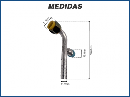 Conexões CONEXÃO 90 FÊMEA #8 O'RING C/ADAPT R-134A S/CLIP Imagem 1
