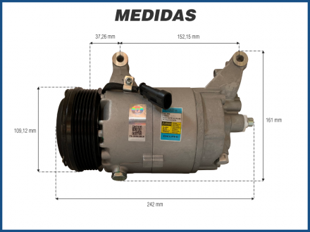 Compressores COMPRESSOR DELPHI - E-TORQ - FIAT PALIO / BRAVO / PUNTO / DOBLO / IDEA / LINEA / PUNTO / SIENA / STRADA - 1.3 / 1.4 / 1.6 / 1.8 - 2008>2015 Imagem 5