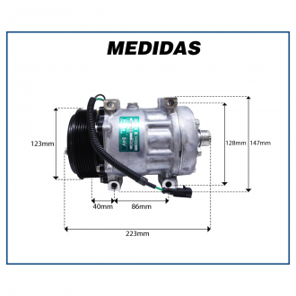 Compressores COMPRESSOR SANDEN SD7H15 24V PV8 DIRECT MONT SAIDA HOR. 1/14 Imagem 5