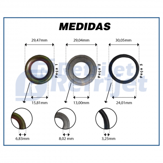 Componentes KIT SELO COMPRESSOR DENSO 6P148 N394 SHAFT Imagem 5