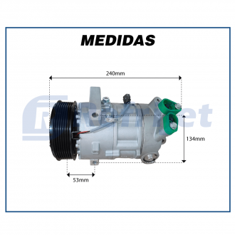 Compressores COMPRESSOR RENAULT MASTER 2.3 2013>2022 / NISSAN SENTRA 2007>2013 - 12 VOLTS POLIA 7PK Imagem 5