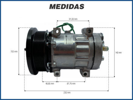 Compressores COMPRESSOR MAGNETI MARELLI - CATERPILLAR 24V POLIA 135MM Imagem 5