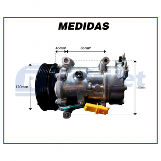 Compressores COMPRESSOR CITROEN C3 / PICASSO / XSARA / PEUGEOT 206 / 207 / 307 1.4 - 1.6 - 2001>2008 Imagem 7