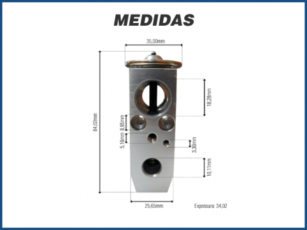 Filtros e Válvulas VÁLVULA DE EXPANSÃO BLOCK - NISSAN SENTRA / MARCH / VERSA Imagem 3