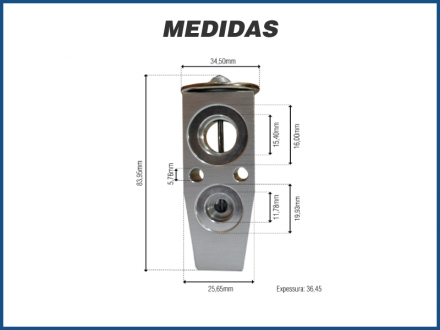 Filtros e Válvulas VÁLVULA DE EXPANSÃO - CHEVROLET AGILE / CRUZE / CAMARO / COBALT / ONIX Imagem 3