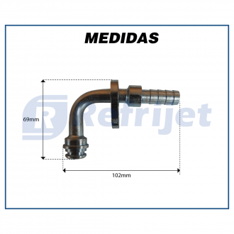 Conexões CONEXÃO #10 90 RADIAL S/PORCA  COMPRESSOR ELÉTRICO Imagem 3