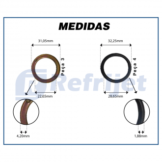 Componentes SELO COMPRESSOR SANDEN 508 / 510 N391 SHAFT Imagem 7