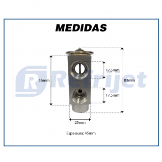 Filtros e Válvulas VÁLVULA DE EXPANSÃO BLOCK 1,5T ROSCA R134A - VOLKSWAGEN SANTANA / VALTRA Imagem 7