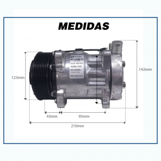 Compressores COMPRESSOR 7H15 8 OR 24V R134A PV8 VOLVO S.V Imagem 4