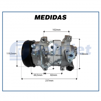 Compressores COMPRESSOR MAHLE - TOYOTA COROLLA 2.0 16V 1 VÁLVULA - 2010>2014 Imagem 8