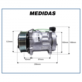 Compressores COMPRESSOR SANDEN 7H15 24V Imagem 5