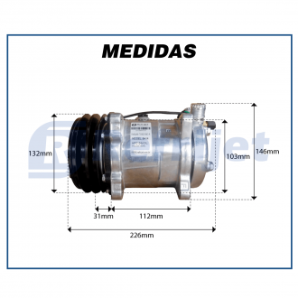 Compressores COMPRESSOR 5H14 - SD 4507 R-134A 24V 2A 132MM Imagem 7