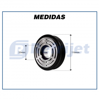 Componentes POLIA COMPRESSOR SANDEN 7B10 6PK Imagem 1