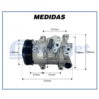 Compressores COMPRESSOR MAHLE - TOYOTA COROLLA 1.8 16V 2 VÁLVULAS - 2011>2014 Imagem 6