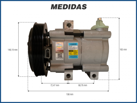 Compressores COMPRESSOR DELPHI - FORD FX15 / ECOSPORT / FIESTA / KA / ESCORT / COURIER - 1.6 - 2002>2013 Imagem 5