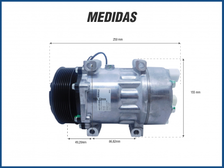 Compressores COMPRESSOR MAHLE 7H15 PASSANTE 8PK 24V 119MM SAIDA TRASEIRA Imagem 4