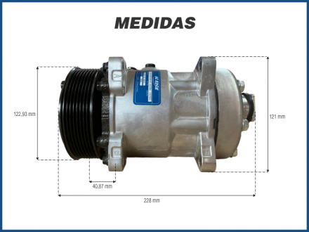 Compressores COMPRESSOR SANDEN FLX7 4864 8 ORELHAS PV8 119MM 12V 1027R3 Imagem 5