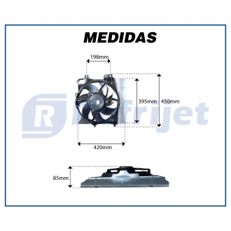 Eletroventiladores ELETROVENTILADOR COM DEFLETOR DO RADIADOR E CONDENSADOR PEUGEOT 208 CITROEN C3/AIRCROSS 1.4 E 1.6 2008> Imagem 4