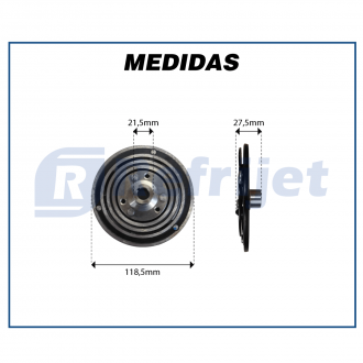 Componentes CONJUNTO DE EMBREAGEM DO COMPRESSOR SANDEN 5H14 24 VOLTS POLIA 2A 132MM Imagem 7