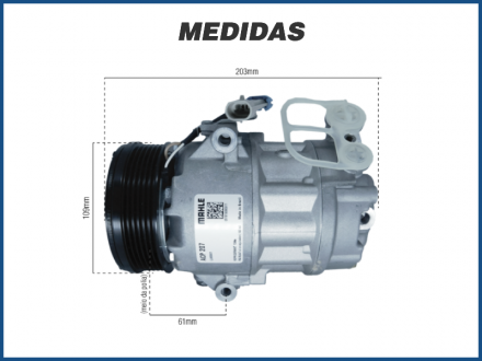 Compressores COMPRESSOR MAHLE - CHEVROLET ZAFIRA 2.0 - 2001>2012 Imagem 4