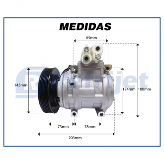 Compressores COMPRESSOR TOYOTA COROLLA MAIO 2002>2007 10P15C R134A POLIA 6PK 447.170.0650 Imagem 7