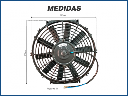 Eletroventiladores ELETROVENTILADOR 24V 12 PA RETA SOPRANTE Imagem 2