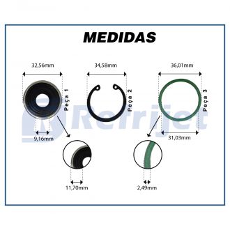 Componentes SELO COMPRESSOR HARRISON GM V5 N430 SHAFT Imagem 4