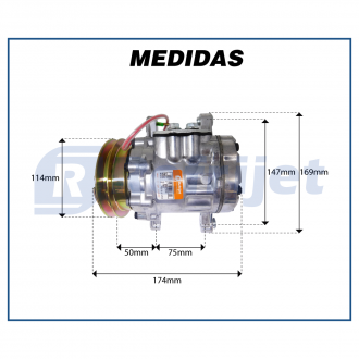 Compressores COMPRESSOR MODELO 7B10 1A POLIA 115MM R134A Imagem 6