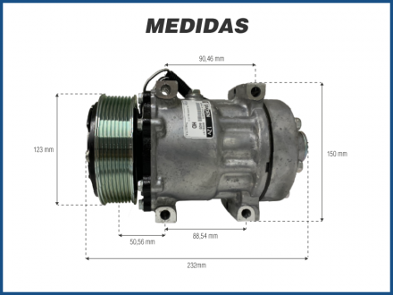 Compressores COMPRESSOR SANDEN FLX7 4420 R134A - 12V - 8PK Imagem 5