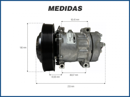 Compressores COMPRESSOR SANDEN 7H15 4116U CAMINHÃO VOLVO Imagem 5