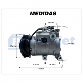 Compressores COMPRESSOR HYUNDAI HB20 PREMIUM/R-SPEC/SPICY/CONFORT/CONFORT PLUS/CONFORT STYLE 1.4 / 1.6 - 2012>2019 Imagem 5