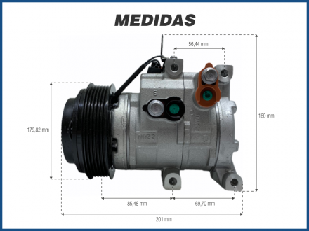 Compressores COMPRESSOR DOOWON - HYUNDAI HB20 PREMIUM/R-SPEC/SPICY/CONFORT/CONFORT PLUS/CONFORT STYLE 1.4 / 1.6 - 2012>2019 Imagem 5