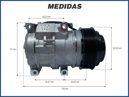 Compressores COMPRESSOR MODELO DENSO 10SRE18C MÁQUINA TRATOR JOHN DEERE 5078E - 12 VOLTS POLIA 8PK 126MM - OEM: 284680 Imagem 5