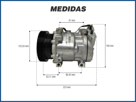 Compressores COMPRESSOR VALEO - RENAULT MEGANE / SCENIC / LOGAN / SANDERO / DUSTER - 1.6 - 1999>2015 Imagem 4