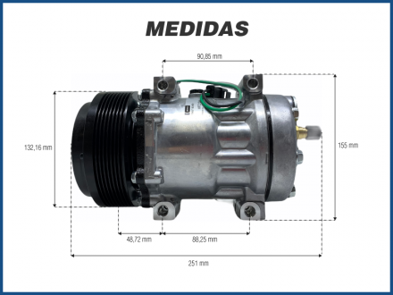 Compressores COMPRESSOR DENSO - CATERPILLAR POLIA 132MM MOD. 7H15 PASSANTE Imagem 5