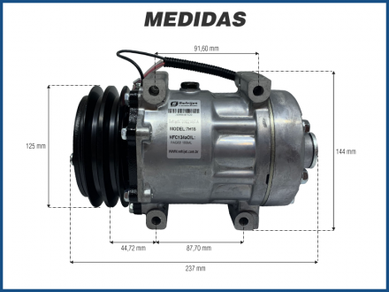 Compressores COMPRESSOR 7H15 FLX7 4419 2A 12V 125MM R134A  FURO PASSANTE Imagem 5