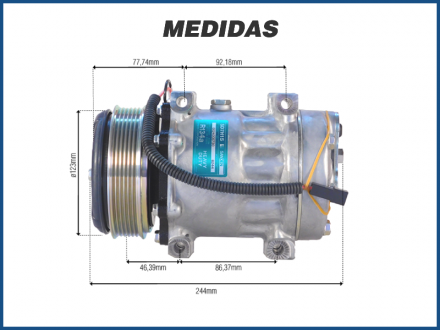 Compressores COMPRESSOR SANDEN MASSEY FERGUSON - 8244 SD7H15 Imagem 4