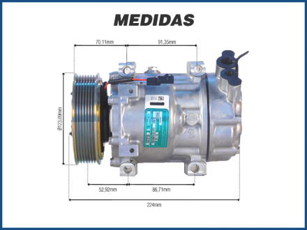 Compressores COMPRESSOR SANDEN 7V16 1815/1861 - RENAULT DUSTER 2.0 Imagem 3