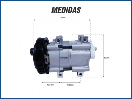 Compressores COMPRESSOR MAHLE - FORD KA 2003/2007 FIESTA 1993/2013 ZETEC/ENDURA SAIDA TRASEIRA Imagem 4