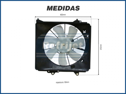 Eletroventiladores ELETROVENTILADOR CONDENSADOR - HONDA FIT - COM CARENAGEM Imagem 2