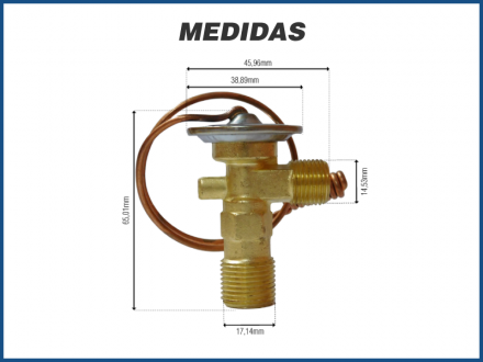 Filtros e Válvulas VÁLVULA DE EXPANSÃO 1,5 TR O'RING 1 BULBO UNIVERSAL Imagem 3