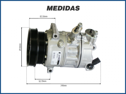 Compressores COMPRESSOR SANDEN - VOLKSWAGEN JETTA 2.5 - PXE16 SD8688 (POLIA DUPLA) - 2007>2012 Imagem 3