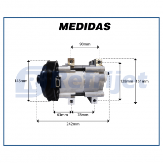 Compressores COMPRESSOR FS10 FORD RANGER 2.5/ 2.8 98 146MM Imagem 7