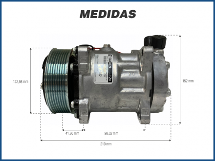 Compressores COMPRESSOR SANDEN 7H15 4711 R134 12V Imagem 5