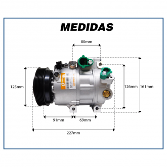 Compressores COMPRESSOR AZERA 3.3 2007 A 2011 / SANTA FÉ 3.5 2011 A 2015 / SORENTO 2.4 2011 A 2014 - 12V 6PK 4 FUROS PASSANTES R134A Imagem 7