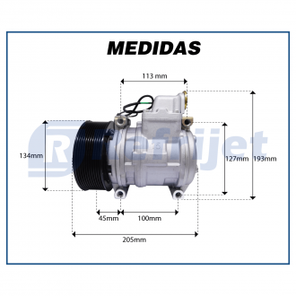 Compressores COMPRESSOR MODELO DENSO 10PA15C CAMINHAO MERCEDES BENZ ATRON 2729/2831/2841/2844 E 4844 ANO 2015 POLIA 11PK 24 VOLTS Imagem 7